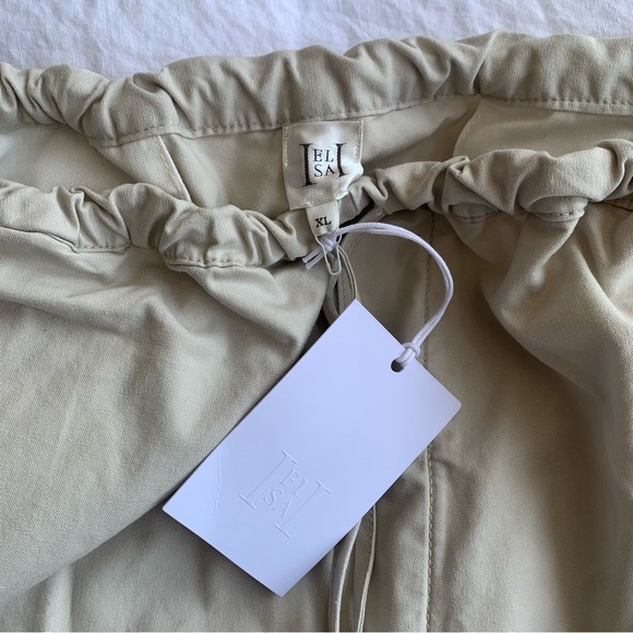 NWT Helsa Workwear Drawcord Maxi Skirt Ecru Revolve Cotton Beige Drawstring - Picture 8 of 11